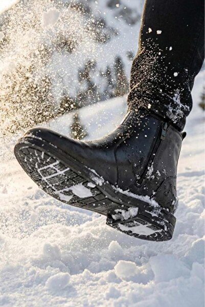 DETECTOR Мъжки ботуши от естествена кожа, устойчиви на студ, с неплъзгаща се ...