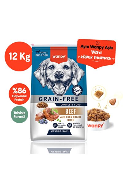 Wanpy Tahılsız Adult Sığır Etli Yetişkin Köpek Maması 12 Kg