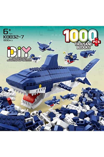 hak-iş oyuncak Köpekbalığı Yapım Blokları Seti, 1000 Parça, 6'sı 1 Aradaça Ba...