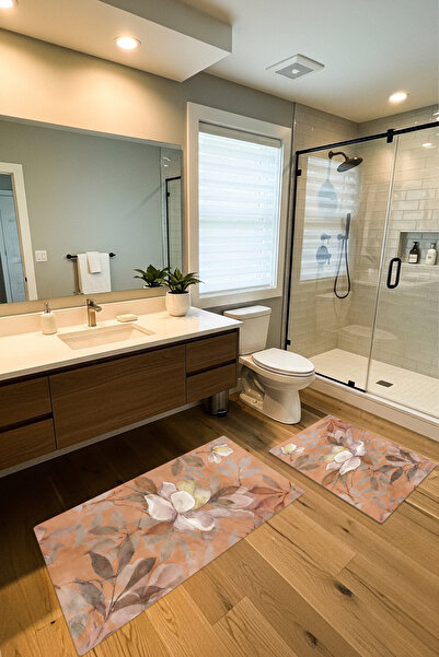 Etnik Dekor Spring Branch Pattern 2-Piece Set Digital Printing, Non-Slip Base...