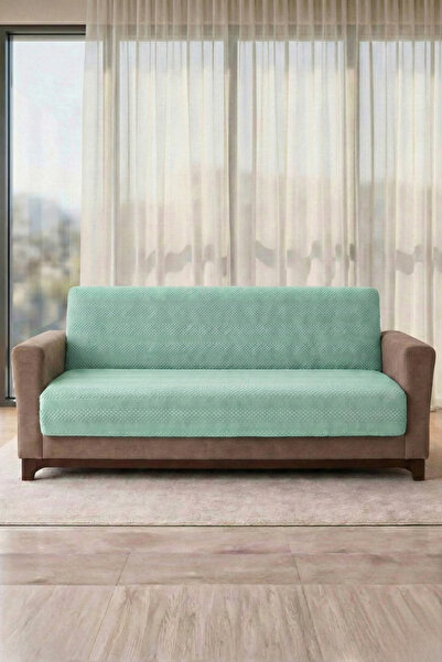 Meslina Home %100 Pamuk Jakarli Koltuk Kanepe Çekyat Örtüsü Kılıfı Lastikli K...