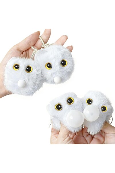 Generic سلسلة مفاتيح على شكل قطة قطيفة من تيان تشانغ زد سي، تعليقة حقيبة ظهر ...