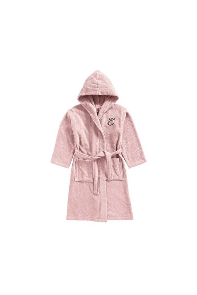 BYFT Daffodil Kids Hooded Bathrobe | Monogrammed Letter 'E' | Soft Cotton Com...