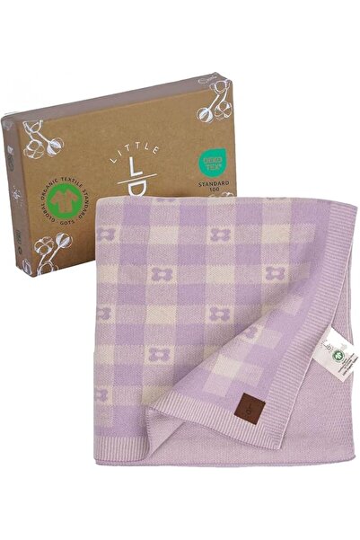 Next Baby Little Dedi Plaid 100% Cotton Lilac Lavender Patterned Knitted Baby...