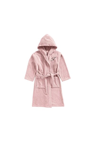BYFT Daffodil Kids Hooded Bathrobe | Monogrammed Letter 'T' | Soft Cotton Com...