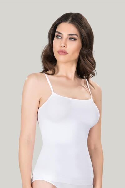 Sinem Çeyiz Miss Fit 1607 Basic Stitch-Free Non-Marking Thin Strap Tank Top