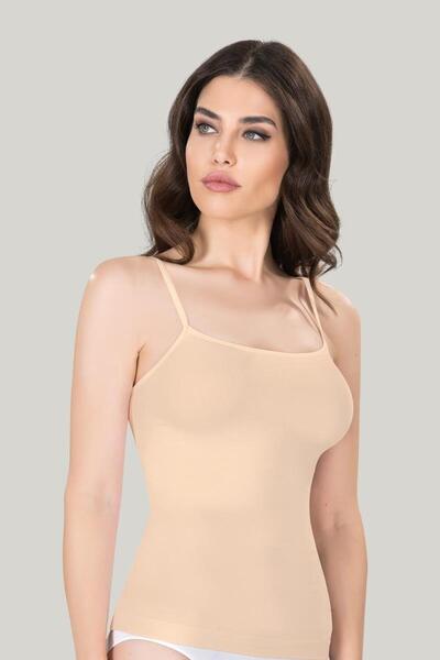 Sinem Çeyiz Miss Fit 1607 Basic Stitch-Free Non-Marking Thin Strap Tank Top