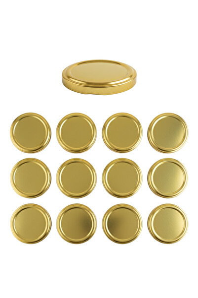 Milea 12 Adet Gold Kavanoz Kapağı – 63 mm (370 ml ve 210 ml kavanozlara uyumlu)