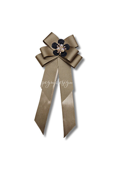 pegu baby collection LUXURY YEŞİL GROGREN KURDELE İNCİLİ ÇİÇEKLİ YAKA BROŞ,PA...