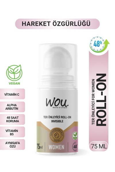 WOU World of Unique Ter Önleyici Roll-On Kadın 75Ml.Invisible (Leke Karşıtı)