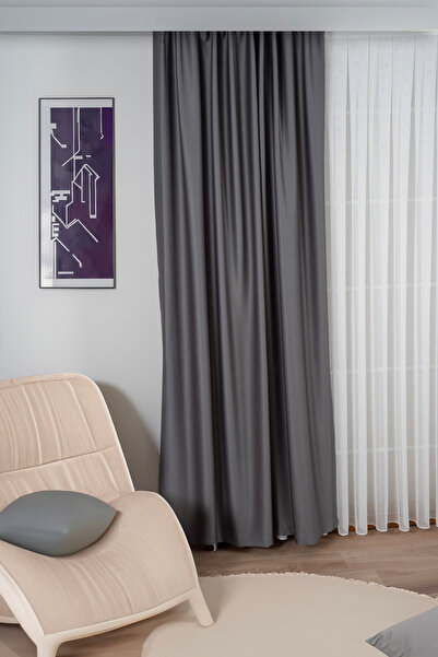 Elen's Dark Blackout Işık Geçirmez Karartma Kalın Fon Perde Salon Çocuk Yatak...