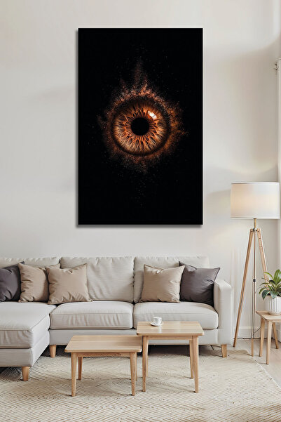 B&G DESIGN Pictură modernă pe sticlă cu irisul ochilor, decor de perete decor...