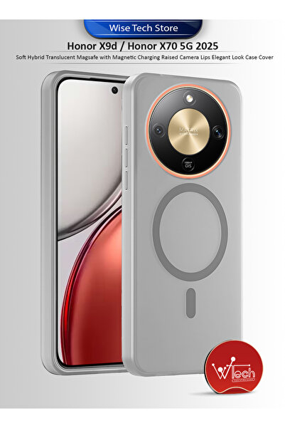 Wtech Honor X9d/Honor X70 5G 2025 Soft Hybrid Translucent Magsafe Raised Came...