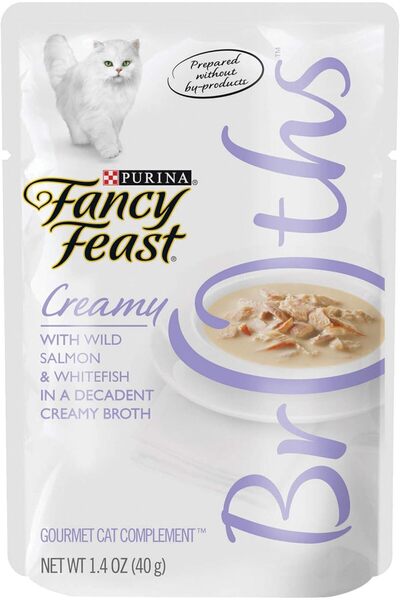 Fancy Feast Broth with Wild Salmon and Whitefish