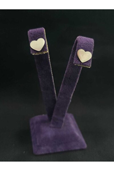 sarıyer silver Heart Model Stoneless Love Lover Themed Romantic Design Screw ...