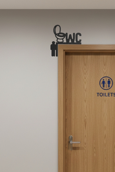 Grandmix Dekoratif Bay & WC Tabelası 2'li Set Modern Tuvalet Kapı Levhası