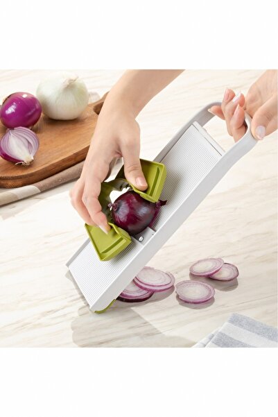 Evalins Ayarlanabilir Mandolin Dilimleyici, 3 Kademeli Rende Tutucu ile Sebze...