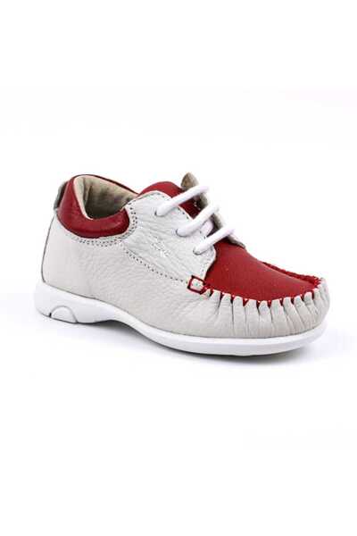 tino Lightweight children's shoes, made of natural leather 370-WHITE/RED