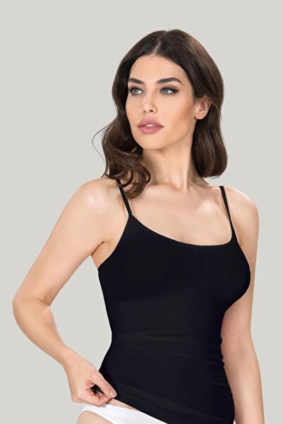 Sinem Çeyiz Miss Fit 1602 Basic Stitch-Free Non-Marking Thin Strap Corset Tan...