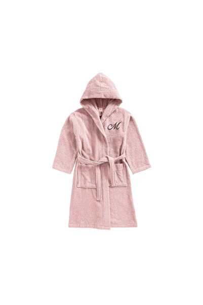 BYFT Daffodil Kids Hooded Bathrobe | Monogrammed Letter 'M' | Soft Cotton Com...