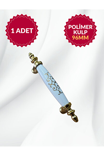 MKLAKS 96mm Polimer Plastik BEYAZ-ALTIN Mobilya Çekmece Dolap Kulp Dayanıklı ...