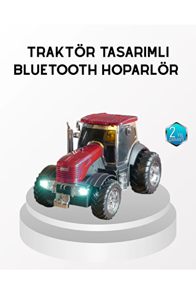 Genel Markalar Bluetooth Nostaljik Traktör Hoparlör LED Işıklı 12W Güçlü Ses