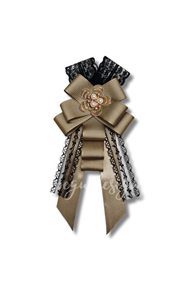 pegu baby collection LUXURY YEŞİL GROGREN KURDELE İNCİLİ ÇİÇEKLİ YAKA BROŞ,PA...