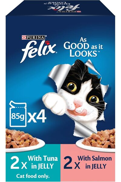 Purina One Felix Wet Cat Food with Tuna and Salmon by Purina - 4x85g