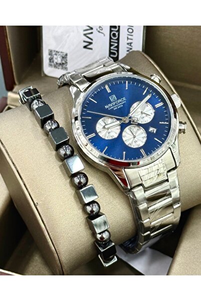 Naviforce Original Steel Cord Function Wristwatch with Gift+Bracelet as a Gift
