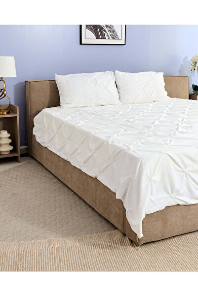 REDTAG Ivory 3 Piece Clip Jacquard Duvet Cover Set (Double)