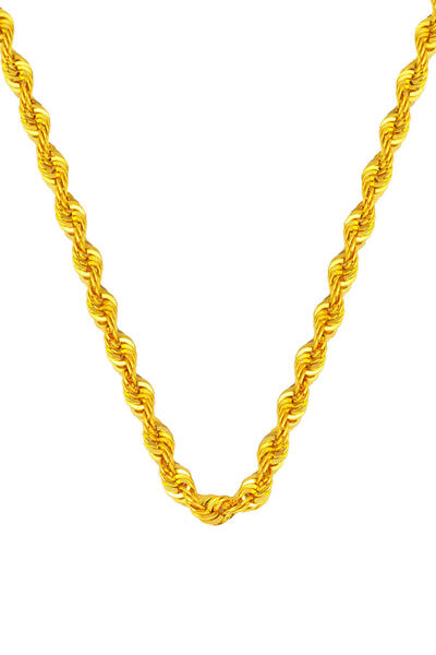 Bilezikci Burma Zincir Kolye 14 Ayar Altın (6 mm Enli) 60 cm.