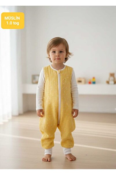 PAMUK HANIM Muslin 1.0 Tog Spring/Summer with Footed Booties, Sleeveless m Tr...