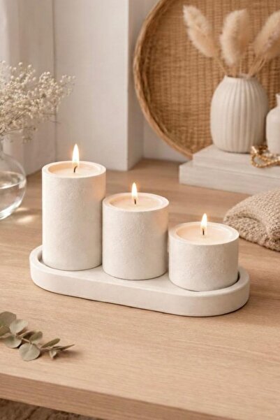 Omta Design 4'lü Dekoratif Tealight Mumluk Ve Mum