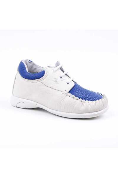 tino Lightweight children's shoes, made of natural leather 370-WHITE/BLUE