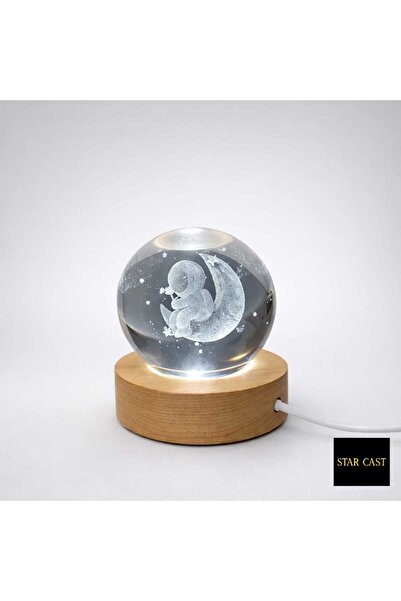 STAR CAST 3D Işıklı Cam Küre – LED Gece Lambası