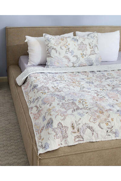 REDTAG Beige 2 Piece Floral Printed Quilt (Single Size)