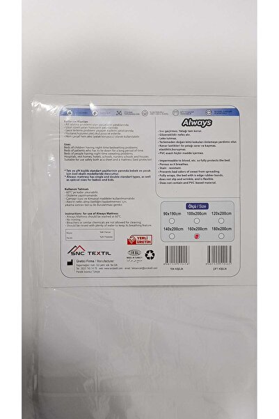 MT ALEZ YATAK KORUYUCU YIKANABİLİR 160*200