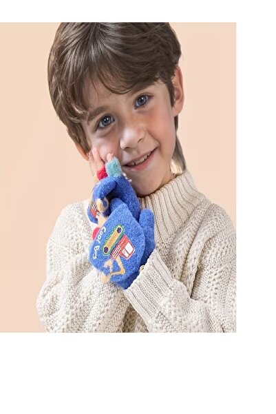 evimmabedim Ekskavatör Temalı Yarım Parmak Çocuk Eldiveni