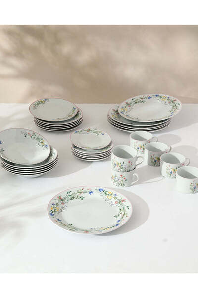 REDTAG Assorted Floral Round Porcelain Dinner Set (30 Pieces)