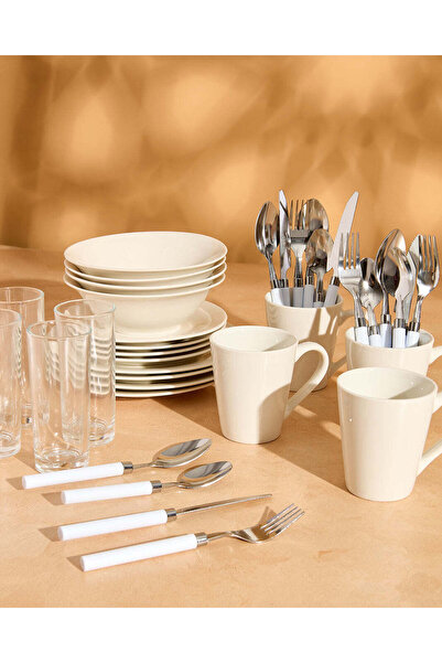 REDTAG White Plain Dinner Set (36 Piece)