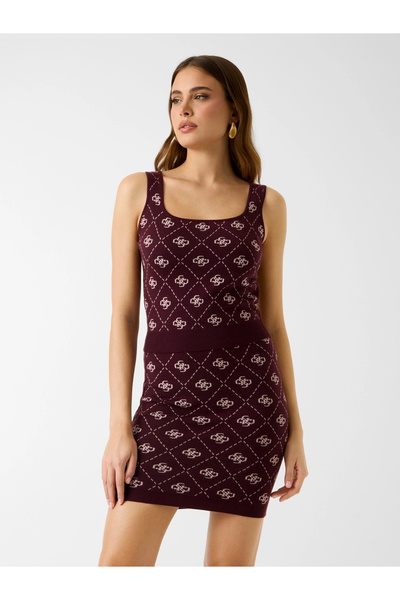 Guess Tricotaj bustieră Sarah 4G pentru femei Tricotaj burgundy W4BR0CZ3JD2-F4T5
