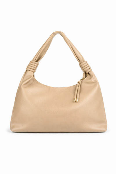 REVENKO Rvn0021-Lined Beige Women's Shoulder Bag-Handbag