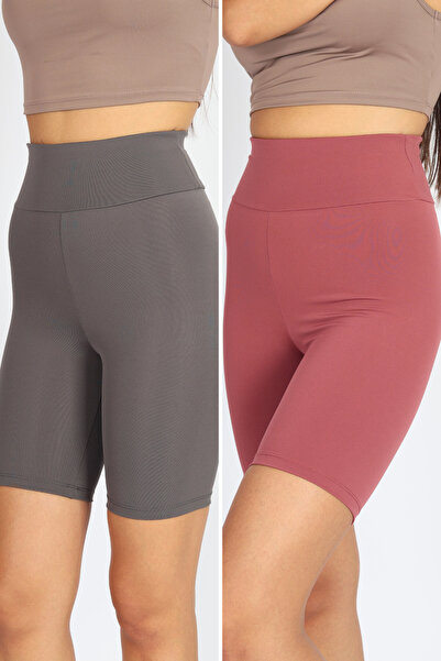 Softandbasic طماق رياضية قصيرة مرنة للنساء من Biker يبرز انحناءات الجسم مكونة...