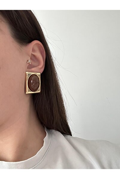 Charmist أقراط قهوة من الفولاذ على شكل لارين