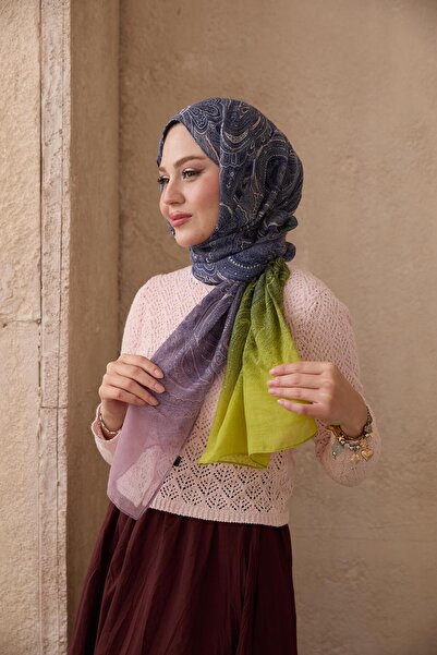 diorel Etnara Pamuklu Degrade Şal Mor