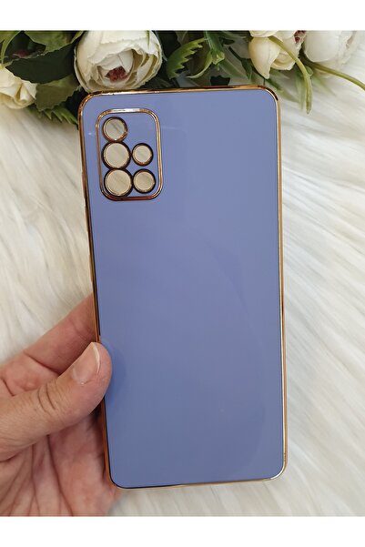 ZB Aksesuarda Moda Samsung A51 Compatible Gold Detailed Laser Cut Shiny Case