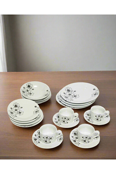 REDTAG White Floral Design Dinner Set (20 Piece)