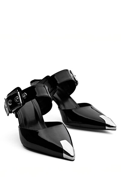 MARY Pantofi cu toc Toc subțire Pantofi NEGRI din piele lăcuită Pantofi confo...