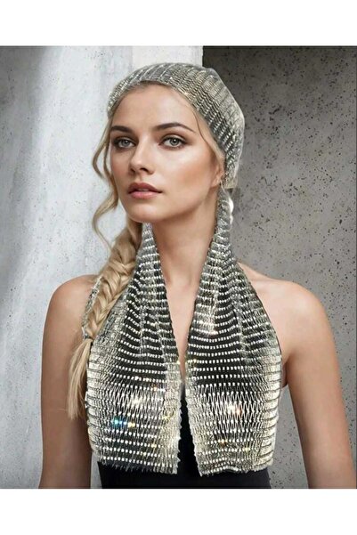 LA VIOR STYLE LA VIOR KADIN GÜMÜŞ TAŞ DETAYLI KAFA AKSESUARI