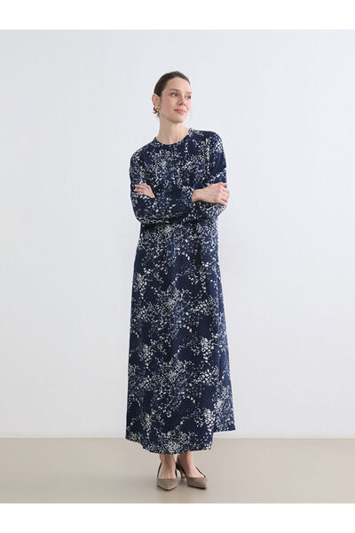 LC Waikiki Rmz Gi̇yi̇m Farkiyla Hakim Roba Collar Embroidered Dress